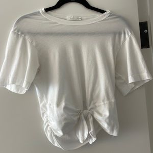 A.L.C. Tied up white T shirt slightly cropped crop top small